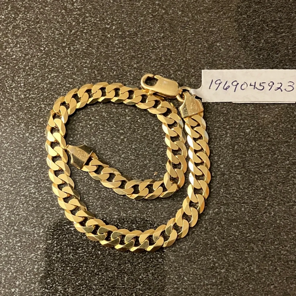 24K Gold Bonded 925 Cuban link Stamped Men’s Bracelet From Italy 🇮🇹 - Picture 10 of 15